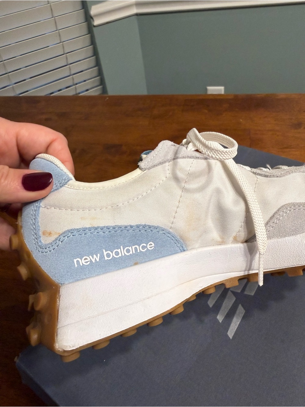 New Balance 327 Grey Blue Women's Lifestyle Sneakers WS327FRC Size 7.5 - Picture 3 of 15